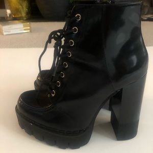 Zara Platform Lace Up Ankle Booties